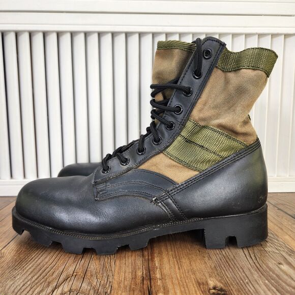 Rothco Jungle Boots Mens Size 8W Wide Green Canvas Black Leather Combat Military main image 8
